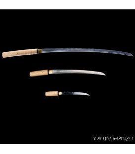 Shirasaya Mifuri | 3 swords set| Shirasaya + Wakizashi + Tanto | Handmade Katana Sword |